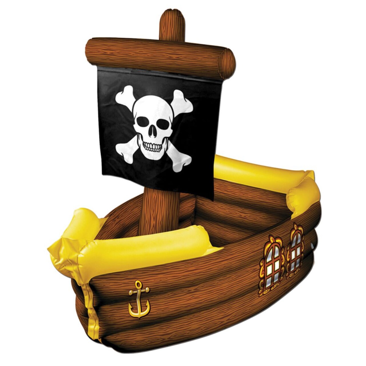 The Costume Center 39" Brown and Black Pirate Ship Cooler Inflatable Halloween Costume Props
